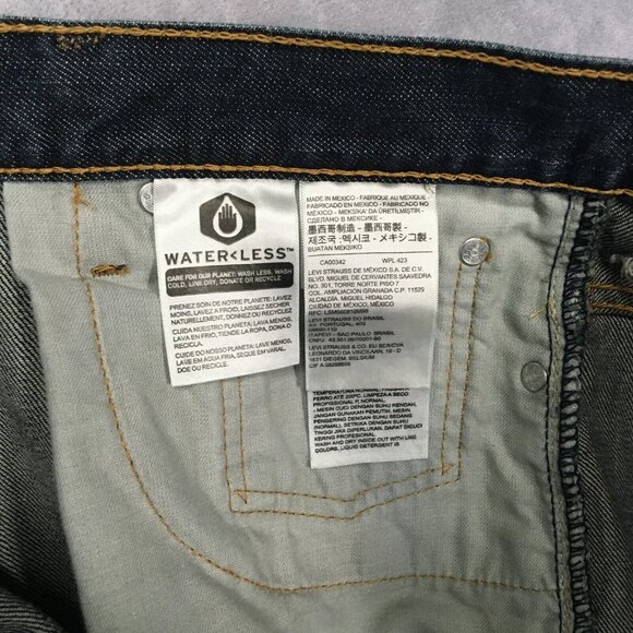 Levis Mens 569 Loose Straight Fit Blue Jeans size 40x30 Denim Pants Zipper Fly - Picture 12 of 15